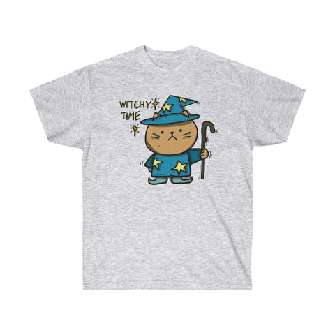Funny Cat Shirts - Wizard Cat, Witchy Time - TeesTopia